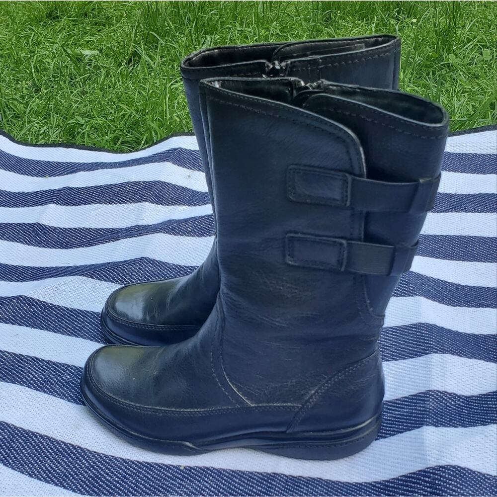 Clarks Kearns Flash wool lined boots black leather size 7 new women's